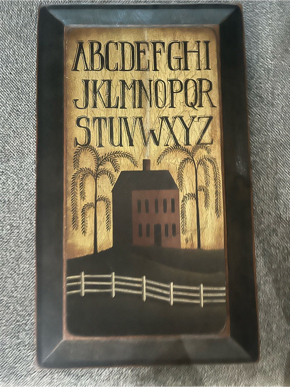 David Harden Alphabet House wood plaque